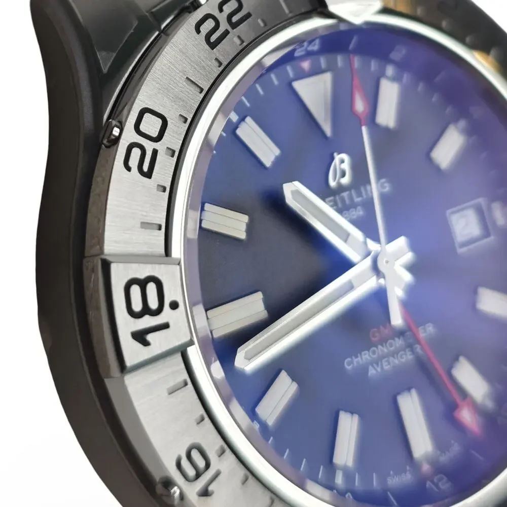 Breitling Avenger GMT 44 Black Dial Steel Mens Watch A32320101B1A1 Brand New Box